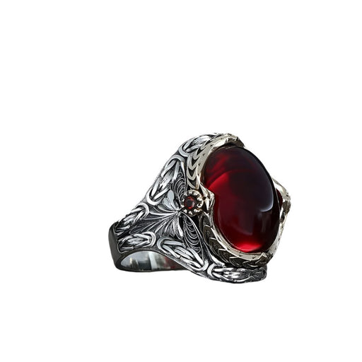 Tesbihevim | King Chain Model Zircon Stone Silver Ring for Men