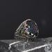 Tesbihevim | Men's Silver Ring with Mystic Topaz Stone