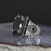 Tesbihevim | Men's Silver Ring with Zircon Stone