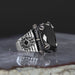 Tesbihevim | Men's Silver Ring with Zircon Stone