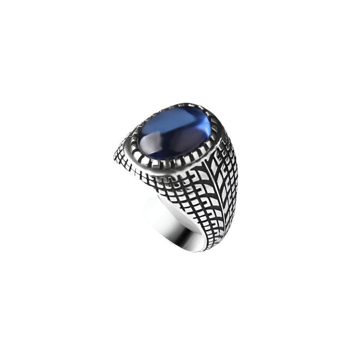 Tesbihevim | Men's Silver Ring with Zircon Stone