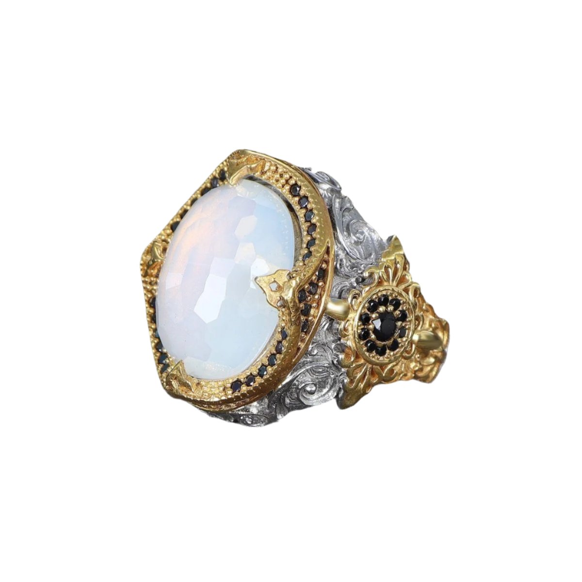 Tesbihevim | Moonstone Silver Ring for Men