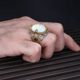 Tesbihevim | Moonstone Silver Ring for Men