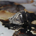 Tesbihevim | Silver Ring for Men with Chain Series Zircon Stone