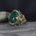 Tesbihevim | Silver Ring for Men with Emerald Stone