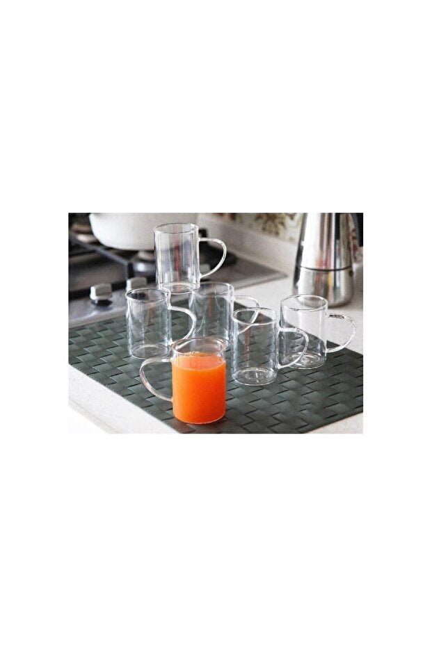 Thermisil Borosilicate Heat - Resistant Glass Mug Cups - 6 - Piece Set - TryAladdin