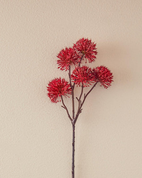 Professional Grade Red Thorn Onion Artificial Flower Single Stem