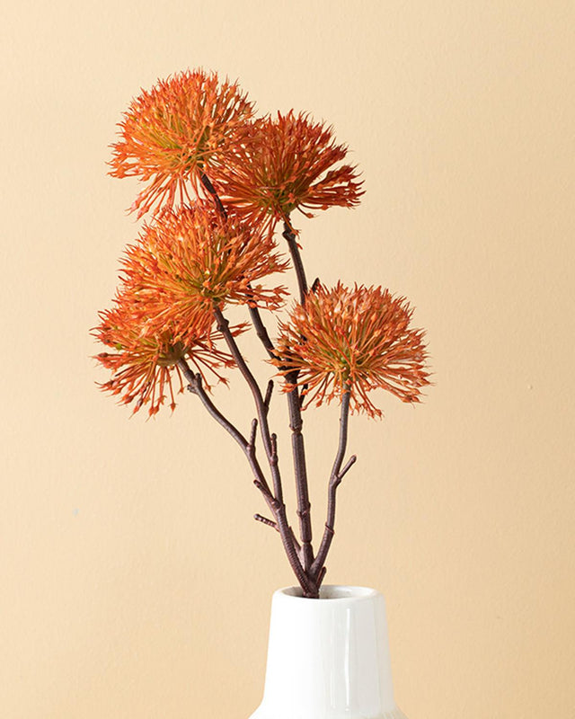 Premium Artificial Orange Thorn Onion Flower - Single Stem