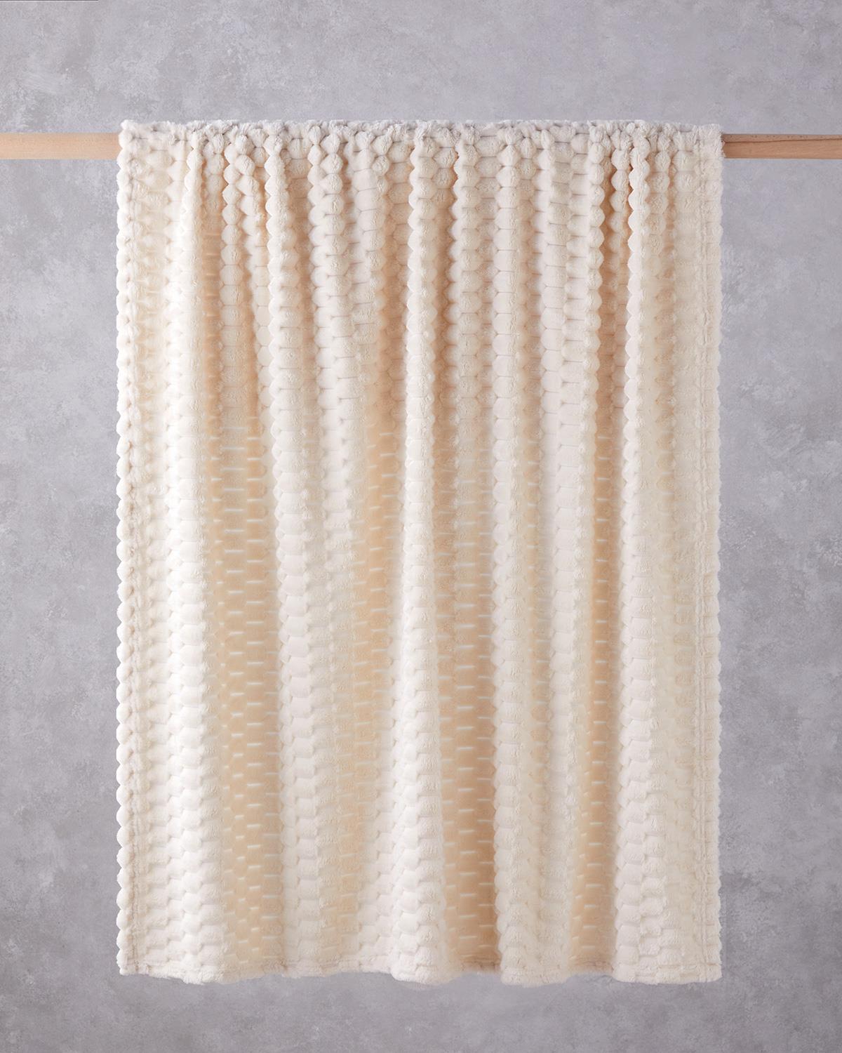 Professional-Wellsoft-Jacquard-Throw-Blanket-Cream