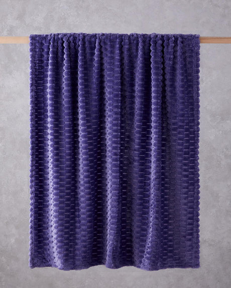 Premium Jacquard Wellsoft Lounge Blanket - Ultra Soft - Purple - 120x160cm