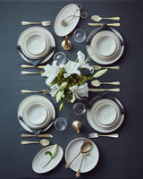 Premium Gold Accent Porcelain Dinnerware Set   27 Piece 6 Person