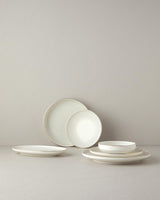 Premium Gold Accent Porcelain Dinnerware Set - 27 Piece 6 Person