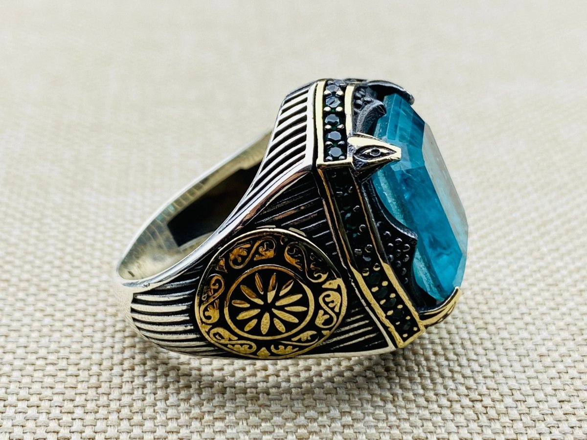 Tourmaline Stone Men's Ring