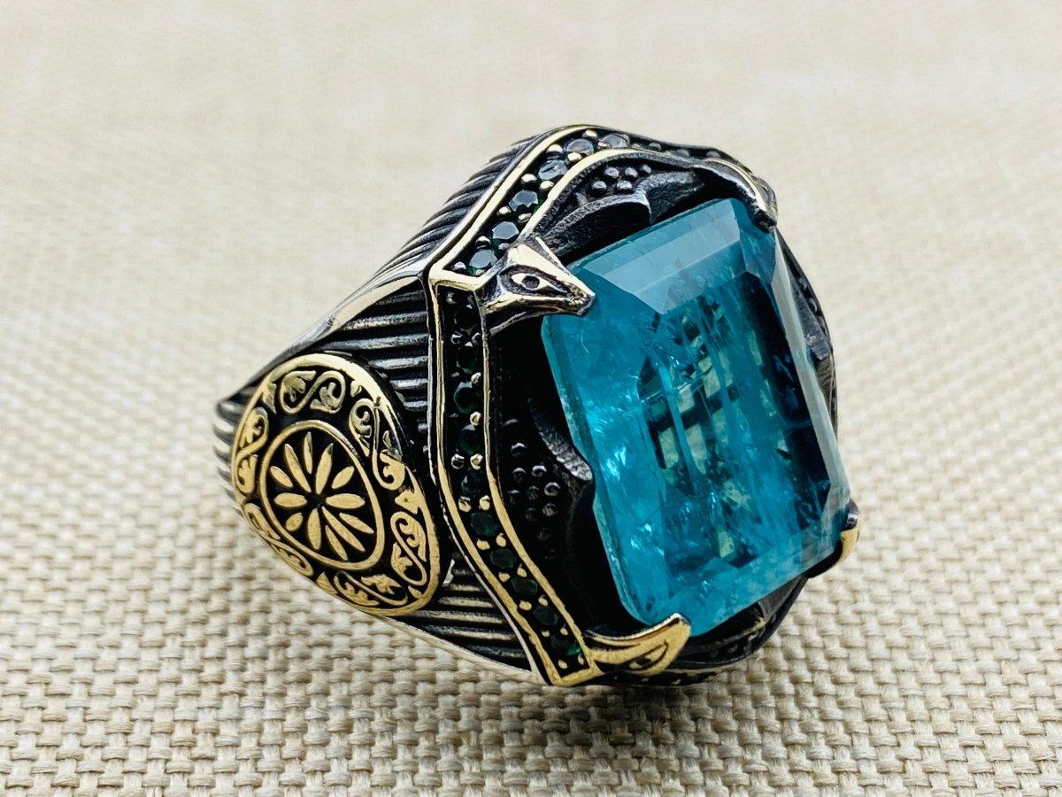 Tourmaline Stone Men's Ring