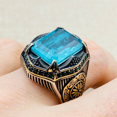 Tourmaline Stone Men's Ring