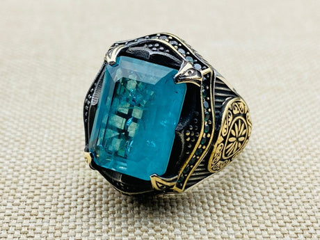 Tourmaline Stone Men's Ring