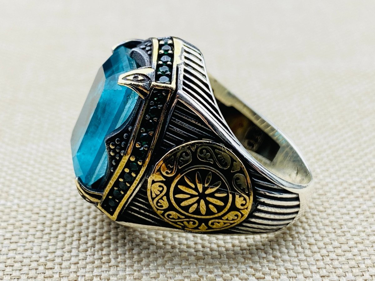 Tourmaline Stone Men's Ring