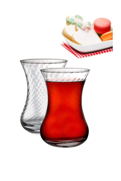 Traditional Turkish Tea Set - Pasabahce Incebelli 12 Pieces Glasses for 12 Persons