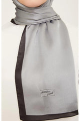 Trend B.janjan Shawl - Elegant Grey with Black Border - TryAladdin