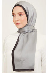 Trend B.janjan Shawl - Elegant Grey with Black Border - TryAladdin