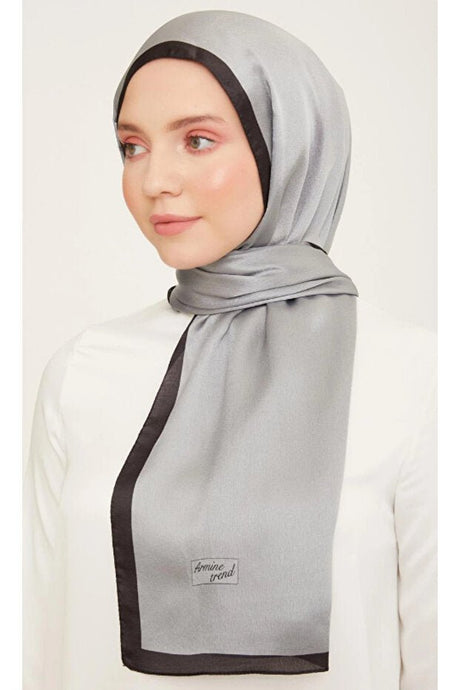 Trend B.janjan Shawl - Elegant Grey with Black Border - TryAladdin