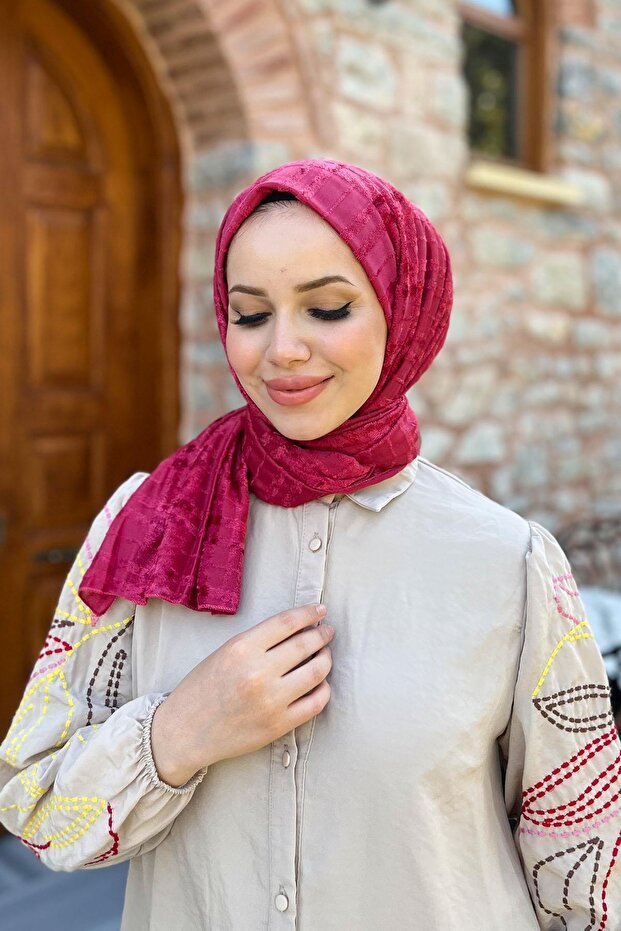 Trend Knitted Shawl - Soft Chenille, Pink () - TryAladdin