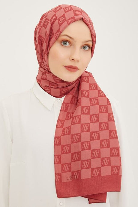 Trend Ultra Light Geometric AV Logo Shawl - Pink - TryAladdin