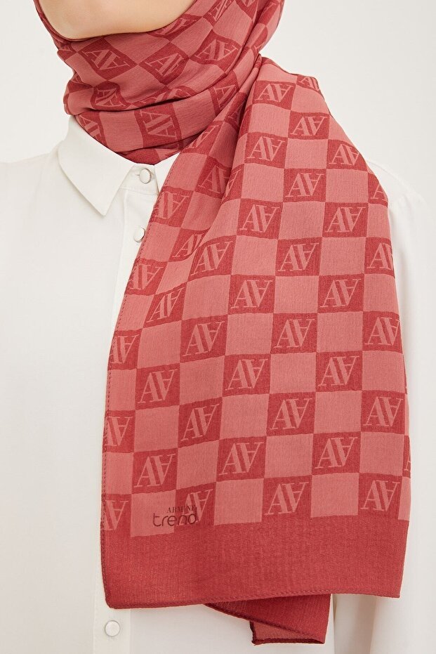 Trend Ultra Light Geometric AV Logo Shawl - Pink - TryAladdin