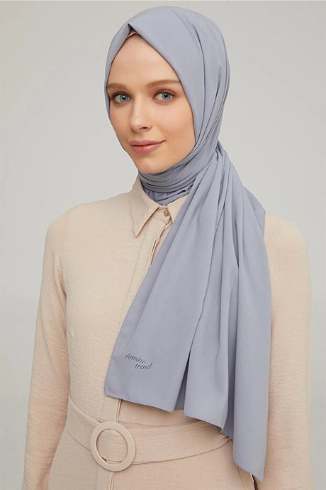 Trendy Grey Medina Silk Shawl, Durable Polyester - TryAladdin