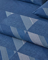 Triangle Flow Easy Care Double Duvet Cover Set   Premium Navy Blue Bedding