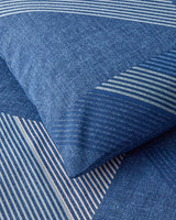 Triangle Flow Easy Care Double Duvet Cover Set   Premium Navy Blue Bedding