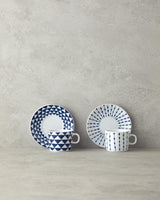 Professional Turkish Porcelain Coffee Cup Set - Navy Blue 4 Piece