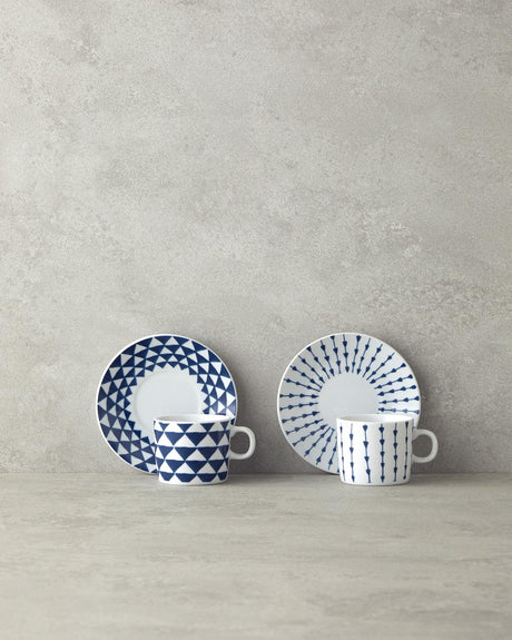 Professional Turkish Porcelain Coffee Cup Set - Navy Blue 4 Piece