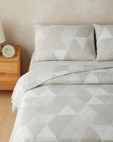 Professional Grade Easy Iron Beige Patchwork Duvet Set