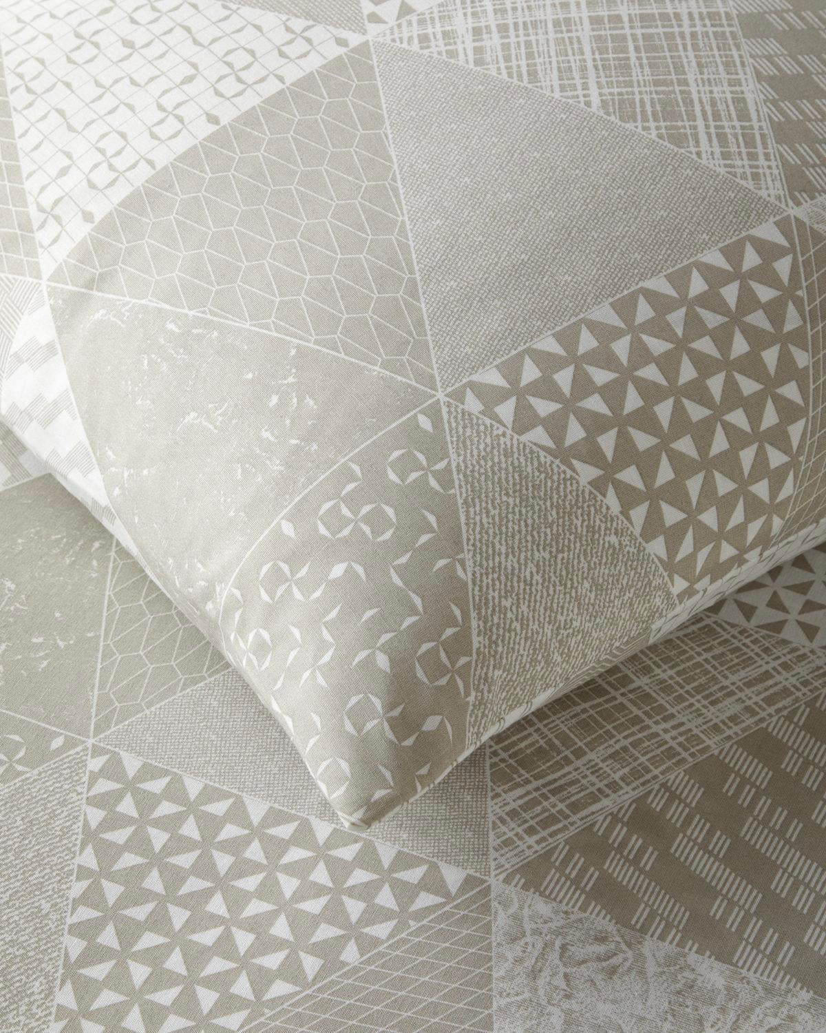 Professional Grade Easy Iron Beige Patchwork Duvet Set