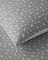 Professional Grade Easy Care Double Duvet Cover Set   Fitted Sheet Included   Grey
