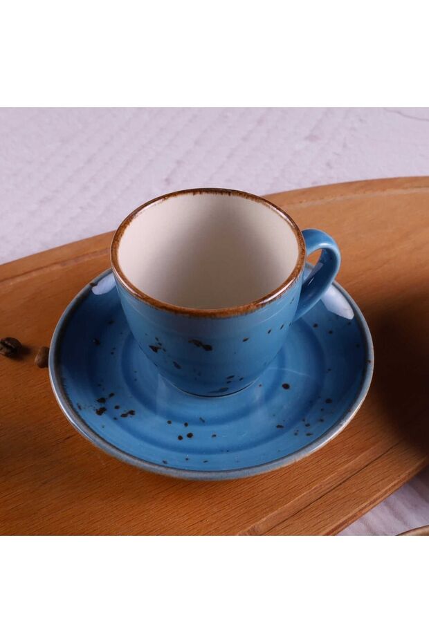 Tulu Porselen Luna Reactive Mix Professional Porcelain Coffee Cup Set - 6 - Piece Collection - TryAladdin