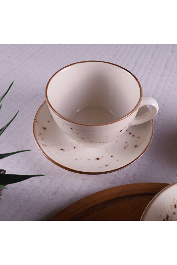 Tulu Porselen Professional Reactive Cream Jumbo Cappuccino Latte Cup Set - 4 Piece - TryAladdin