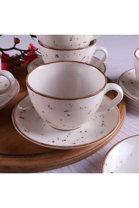 Tulu Porselen Professional Reactive Cream Jumbo Cappuccino Latte Cup Set - 4 Piece - TryAladdin