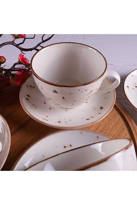 Tulu Porselen Professional Reactive Cream Jumbo Cappuccino Latte Cup Set - 4 Piece - TryAladdin