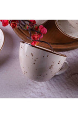 Tulu Porselen Professional Reactive Cream Jumbo Cappuccino Latte Cup Set - 4 Piece - TryAladdin