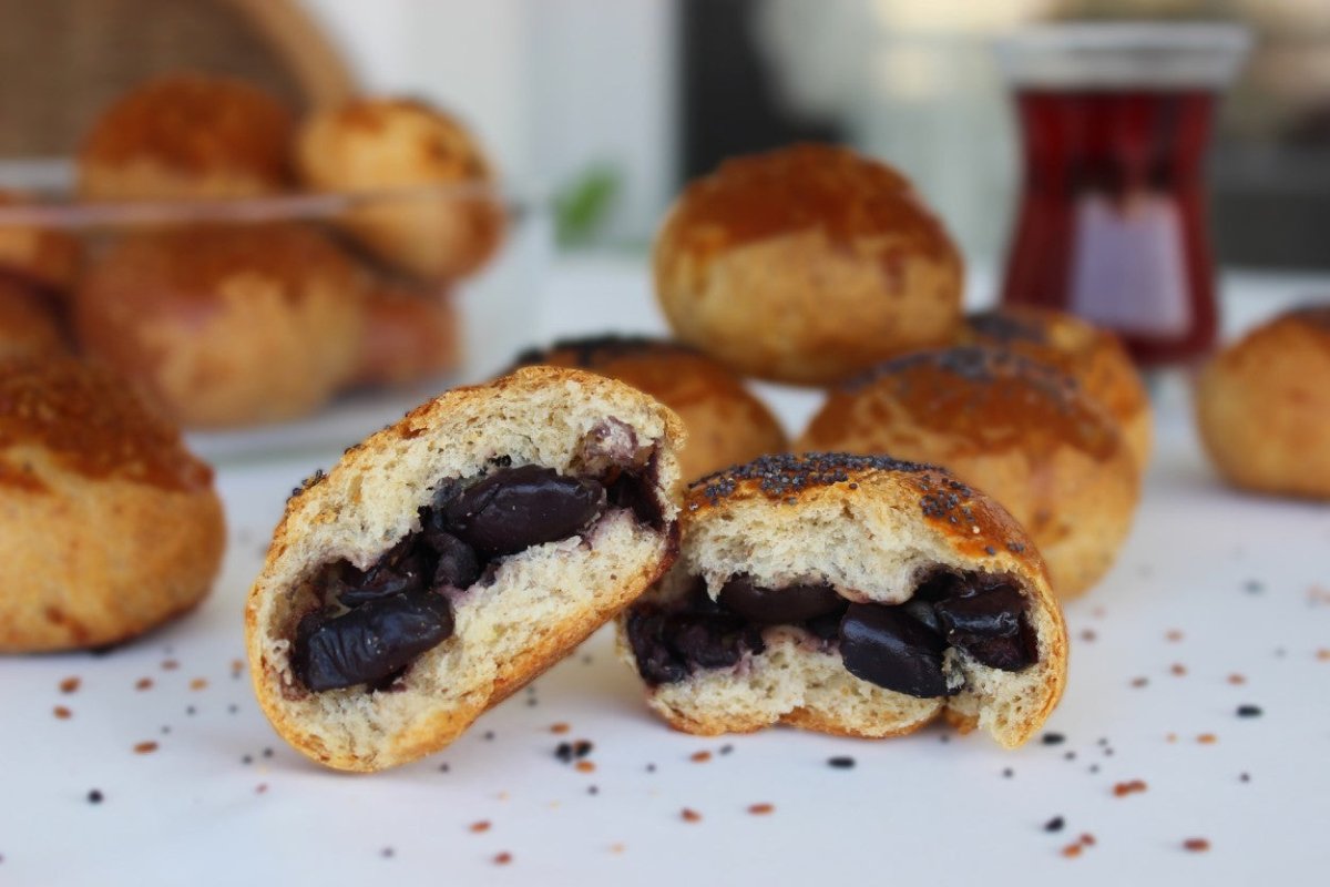 Turkish Pastry - Pogaca with Olives