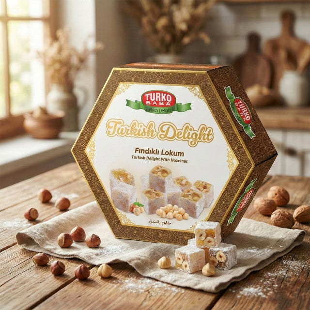 TURKOBABA Premium Authentic Hazelnut Turkish Delight - 250g - TryAladdin
