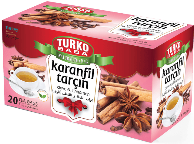 TURKOBABA Premium Clove & Cinnamon Herbal Tea Bags - 20 Count - TryAladdin