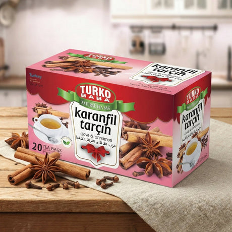 TURKOBABA Premium Clove & Cinnamon Herbal Tea Bags - 20 Count - TryAladdin