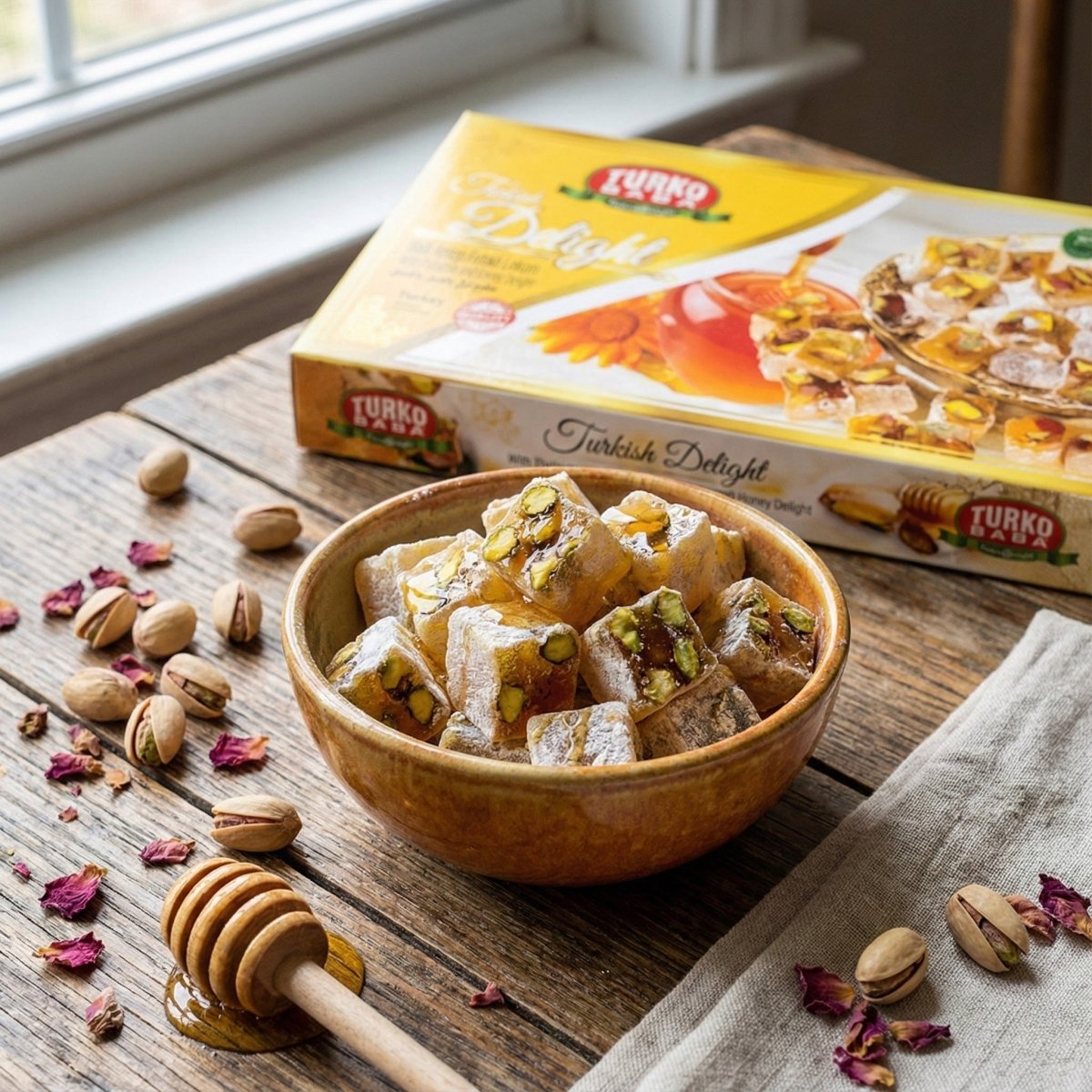 TURKOBABA Premium Honey Pistachio Turkish Delight - 400g - TryAladdin