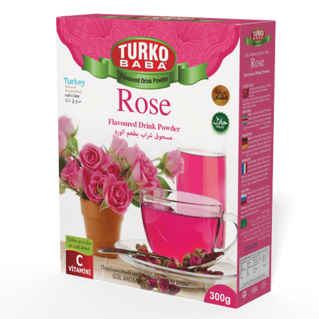 TURKOBABA Premium Rose Flavored Powder Drink Concentrate - 300g - TryAladdin