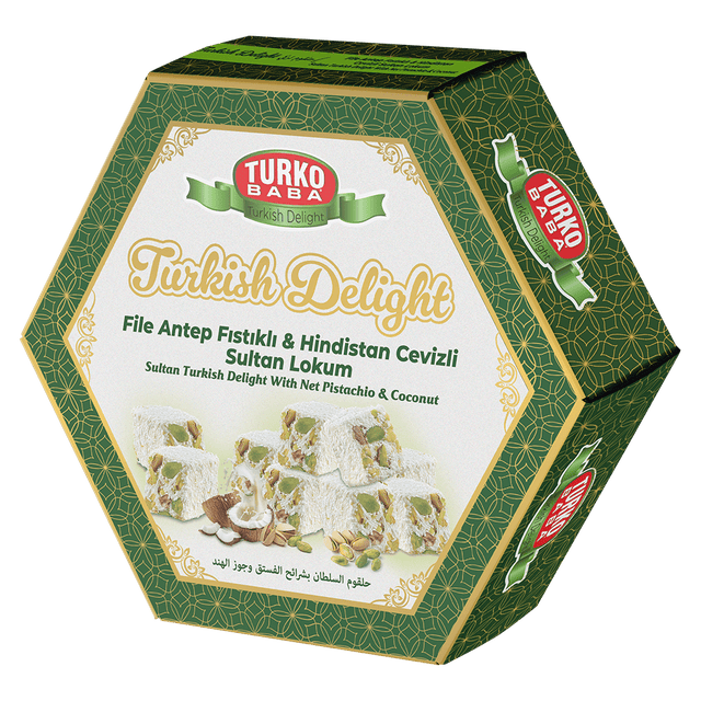 TURKOBABA Premium Sliced Pistachio Turkish Delight - 250g - TryAladdin