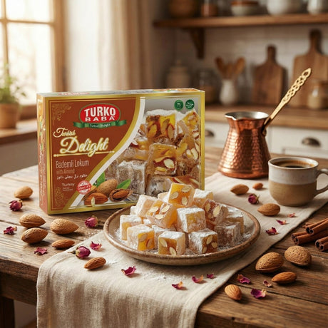 TURKOBABA Professional Bulk Almond Turkish Delight - 225g - TryAladdin