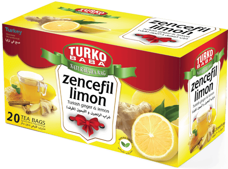 TURKOBABA Professional Ginger & Lemon Herbal Tea - 20 Count - TryAladdin